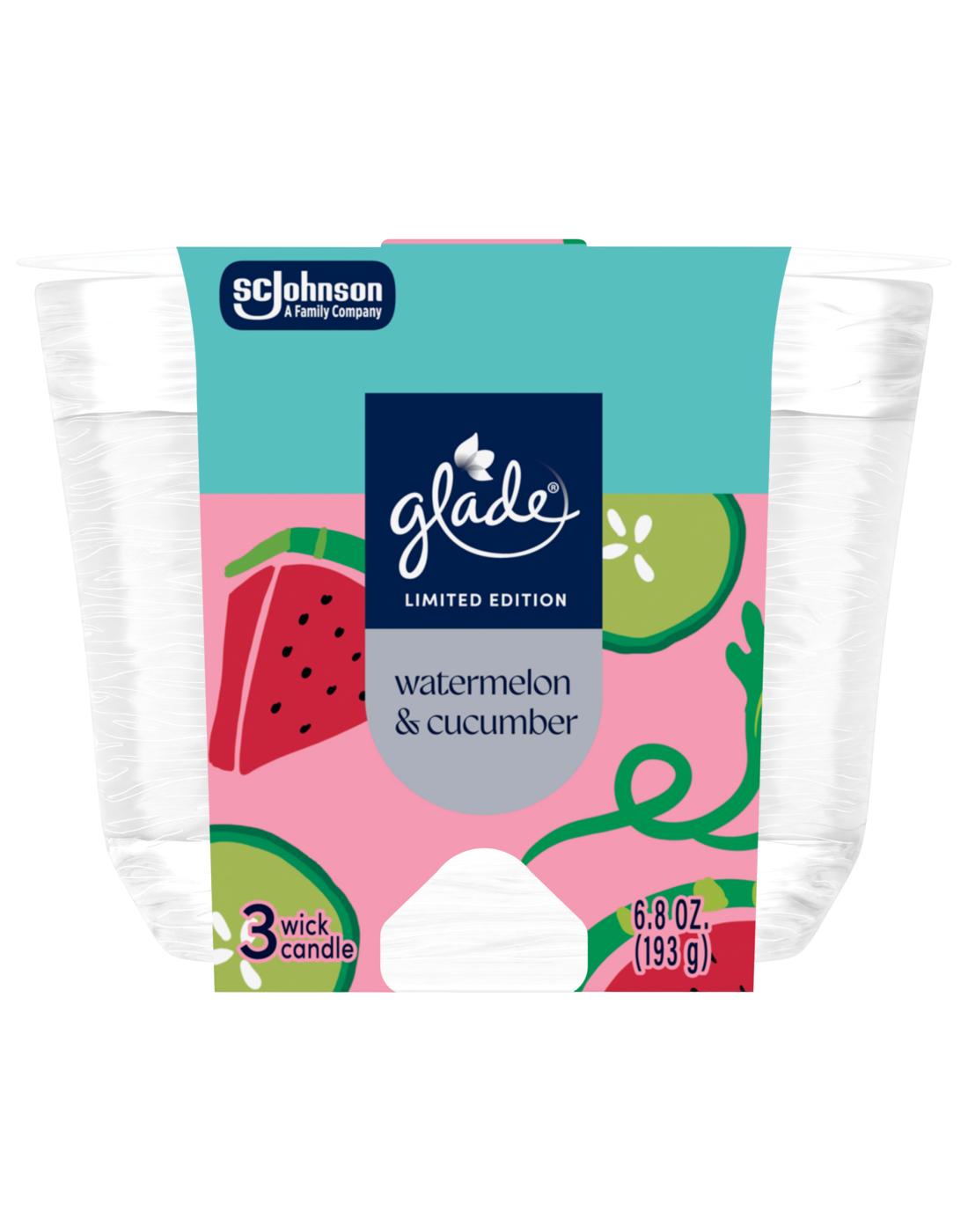 Glade 3 Wick Candle - Watermelon & Cucumber; image 1 of 2