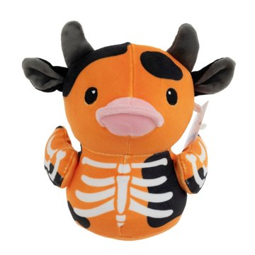 Quackerz Halloween Skelecow Duck Plush Toy, 6"