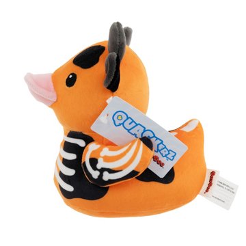 Quackerz Halloween Skelecow Duck Plush Toy, 6"
