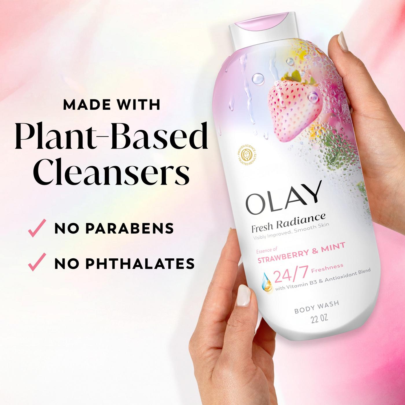 Olay Fresh Radiance Body Wash with Essence of Strawberry and Mint, Vitamin B3 and Antioxidant Blend; image 8 of 9