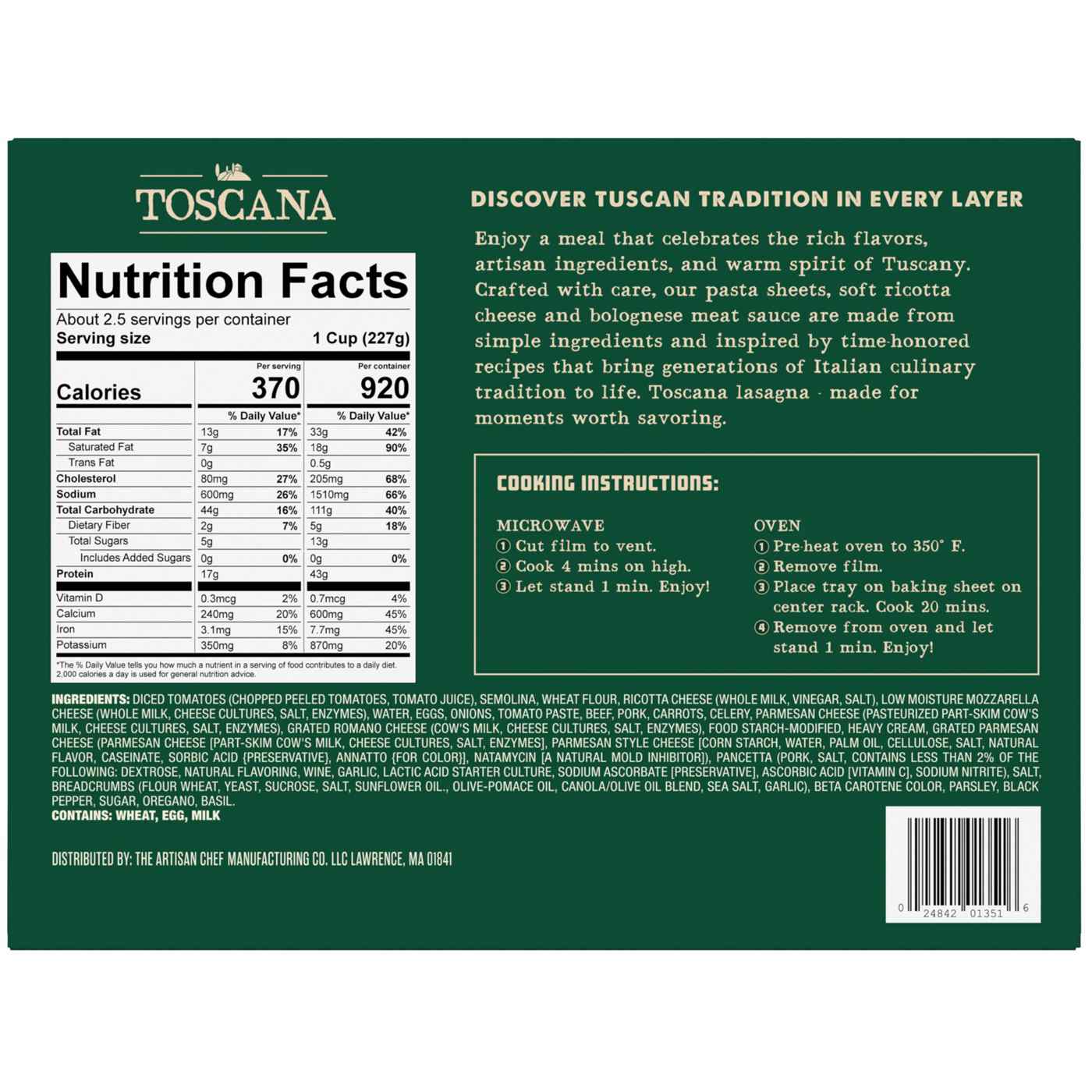 Toscana Lasagna Pasta with Meat Sauce; image 3 of 3