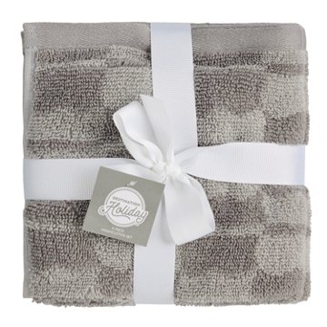 Destination Holiday 100% Cotton Jacquard Washcloth Set - Gray, 4 pc