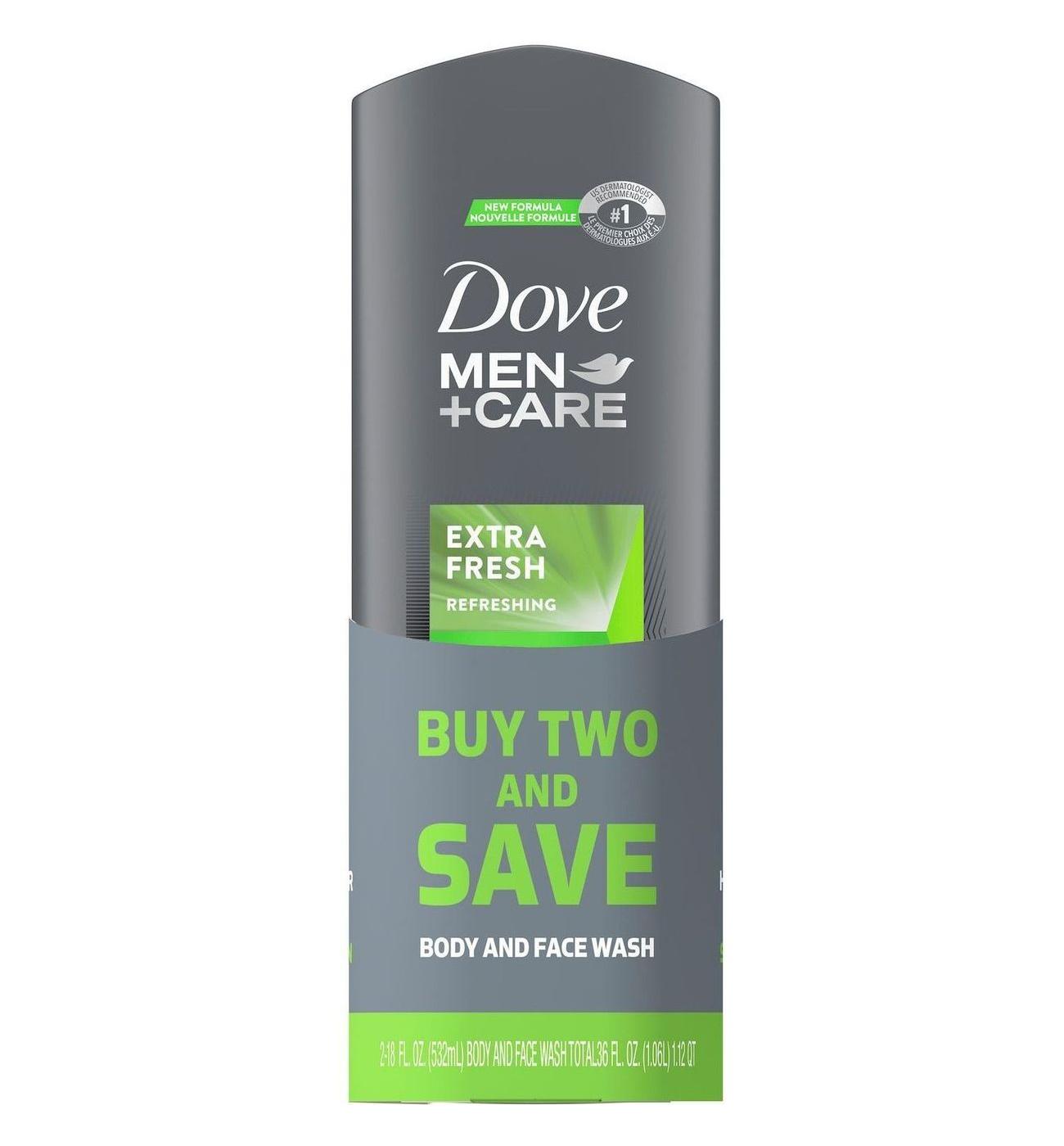 Dove Men+Care Face & Body Wash - Extra Fresh, 2 pk; image 1 of 3