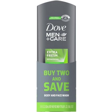 Dove Men+Care Face & Body Wash - Extra Fresh, 2 pk, 18 oz