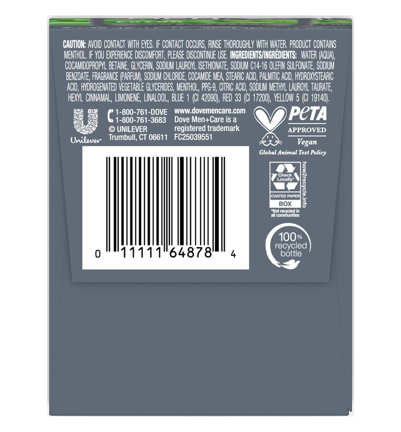 Dove Men+Care Face & Body Wash - Extra Fresh, 2 pk; image 3 of 3