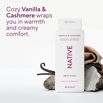 Native Body Wash, Vanilla & Cashmere,  18 FL OZ