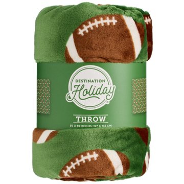 Destination Holiday Football Throw Blanket, 50'' x 60''