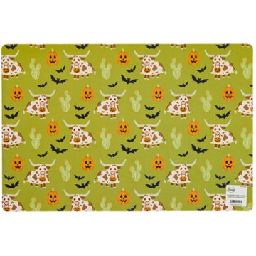 Destination Holiday Double Sided Skeleton Cowboy Halloween Placemat