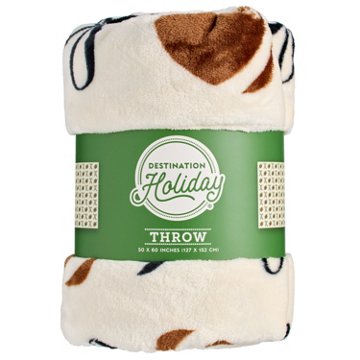 Destination Holiday Football & Bows Throw Blanket, 50'' x 60''