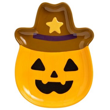 Destination Holiday Cowboy Jack-O-Lantern Dolomite Plate, 8''