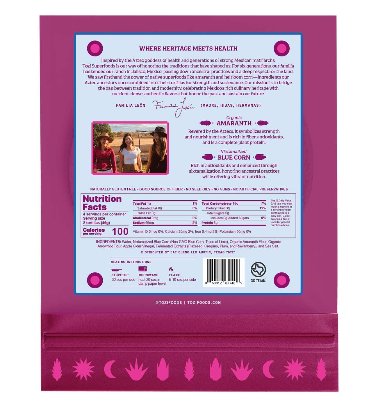 Tozi Blue Corn & Amaranth Tortillas; image 2 of 2