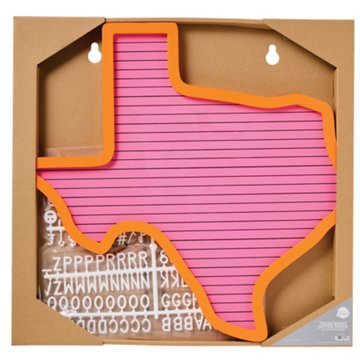 Destination Holiday Texas Shaped Letter Board - Pink & Orange, 18" x 17.5"