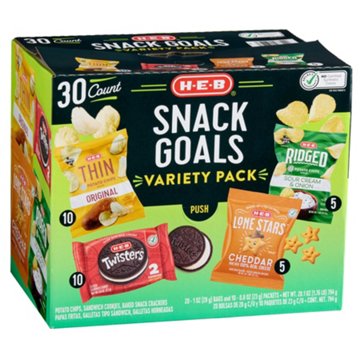 H-E-B Snack Goals Chips Cookies Crackers Variety Pack