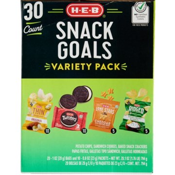 H-E-B Snack Goals Chips Cookies Crackers Variety Pack