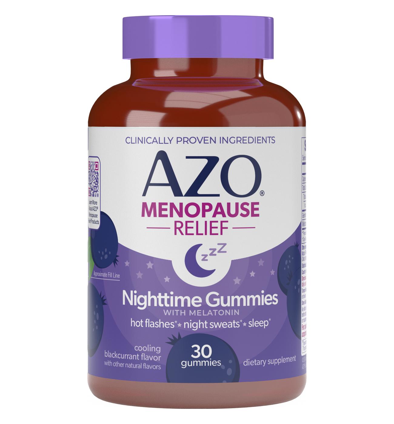 Azo Menopause Relief Nighttime Gummies - Blackcurrant; image 1 of 3