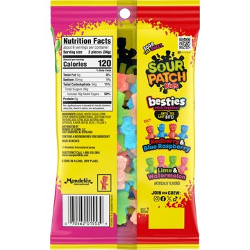 Sour Patch Kids Besties 2 Flavors in 1 Soft & Chewy Candy