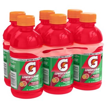 Gatorade Lower Sugar Fruit Punch Electrolyte Beverage 6 pk Bottles