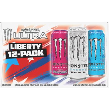 Monster Energy Ultra Zero Sugar Energy Drink Variety 12 pk Cans
