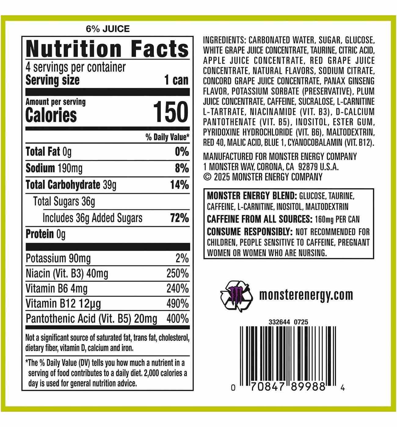 Monster Energy Juice Monster - Voodoo Grape 4 pk Cans; image 3 of 3