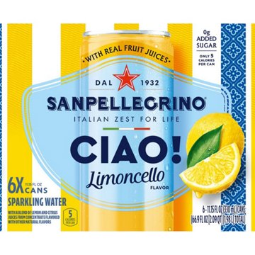 San Pellegrino Ciao Limoncello Sparkling Water 6 pk Cans