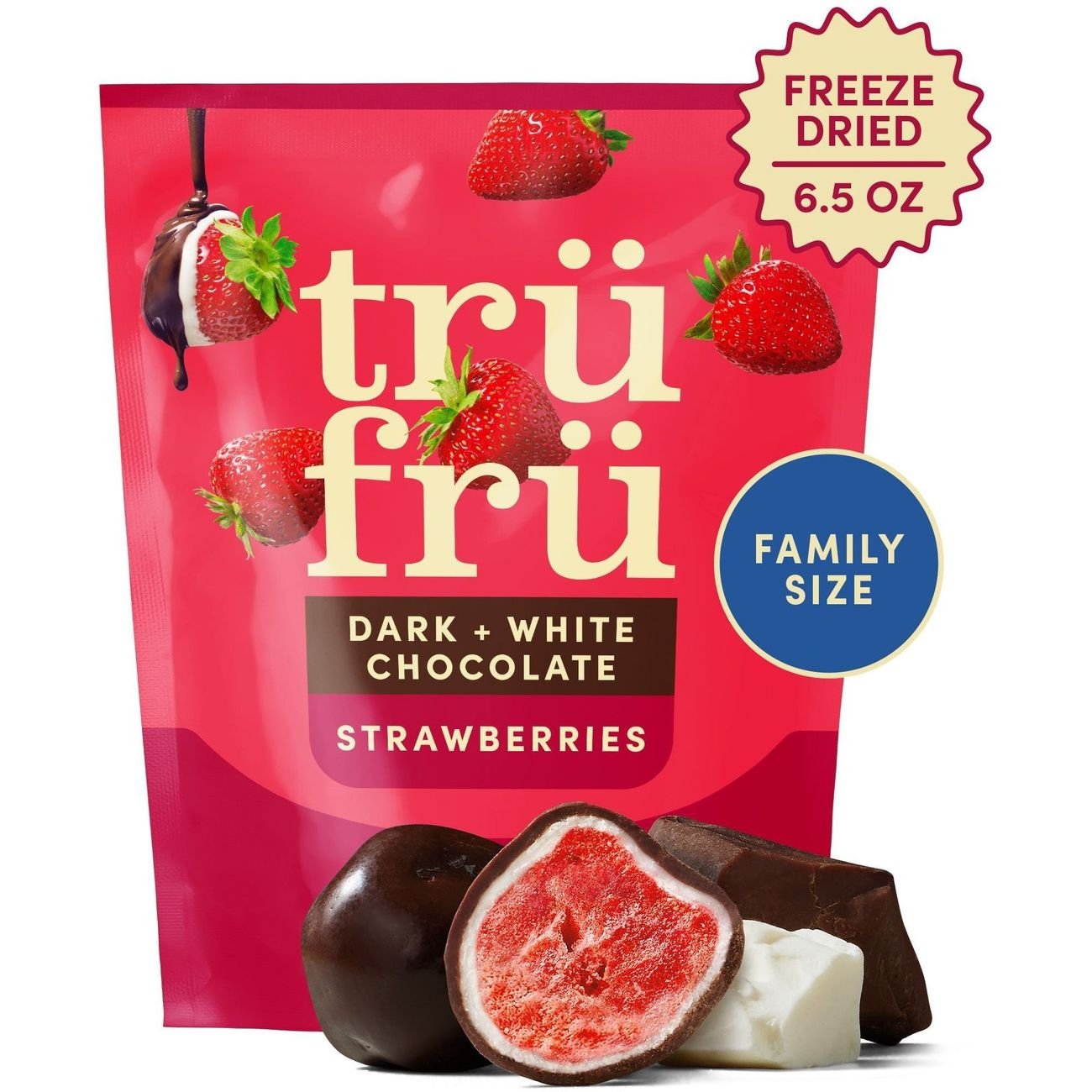Tru Fru Dark & White Chocolate Freeze Dried Strawberries - Shop Candy ...