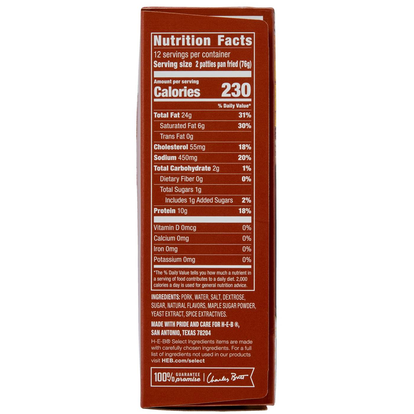 H-E-B Breakfast Sausage Patties - Maple ; image 3 of 7