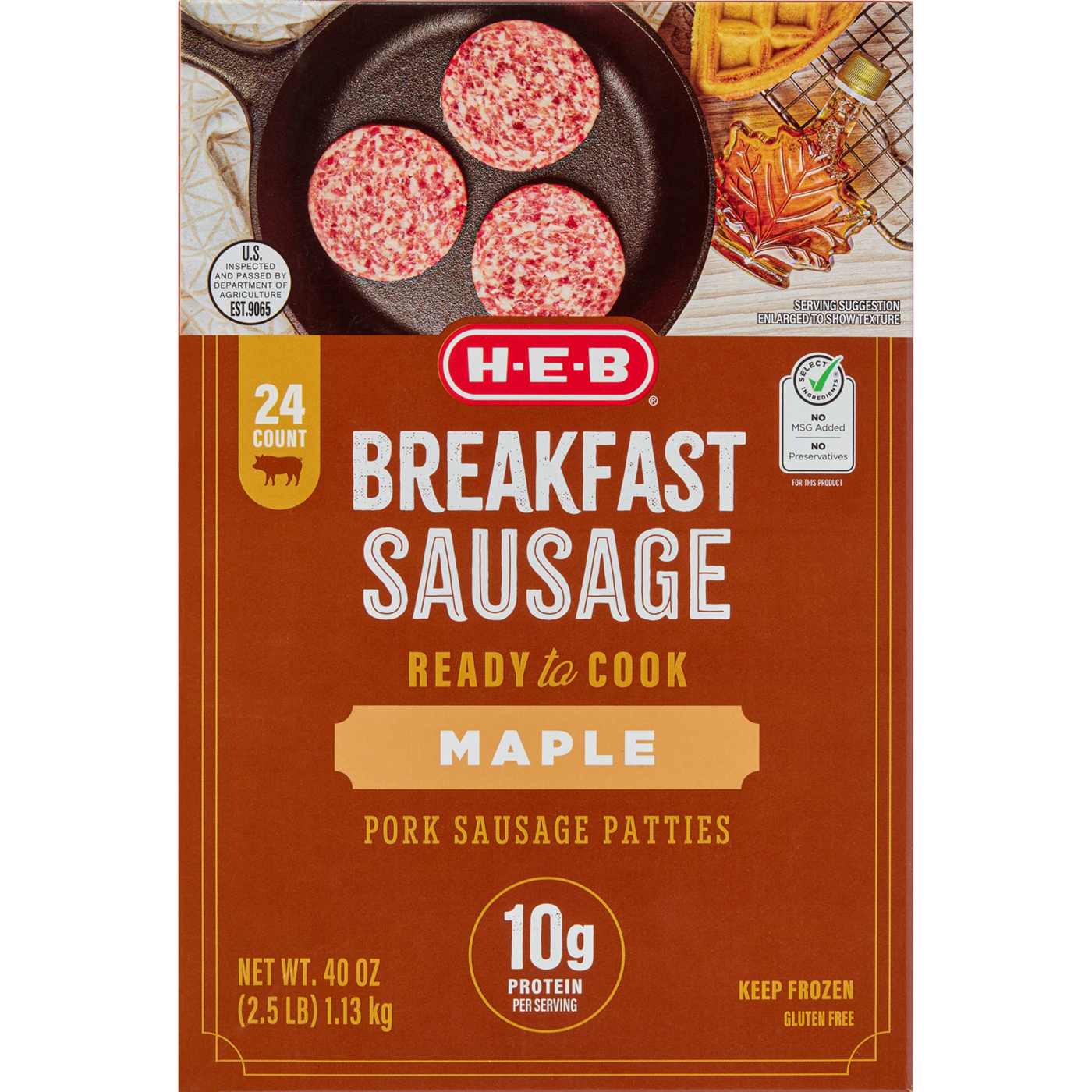 H-E-B Breakfast Sausage Patties - Maple ; image 4 of 7