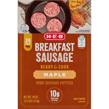H-E-B Breakfast Sausage Patties - Maple 