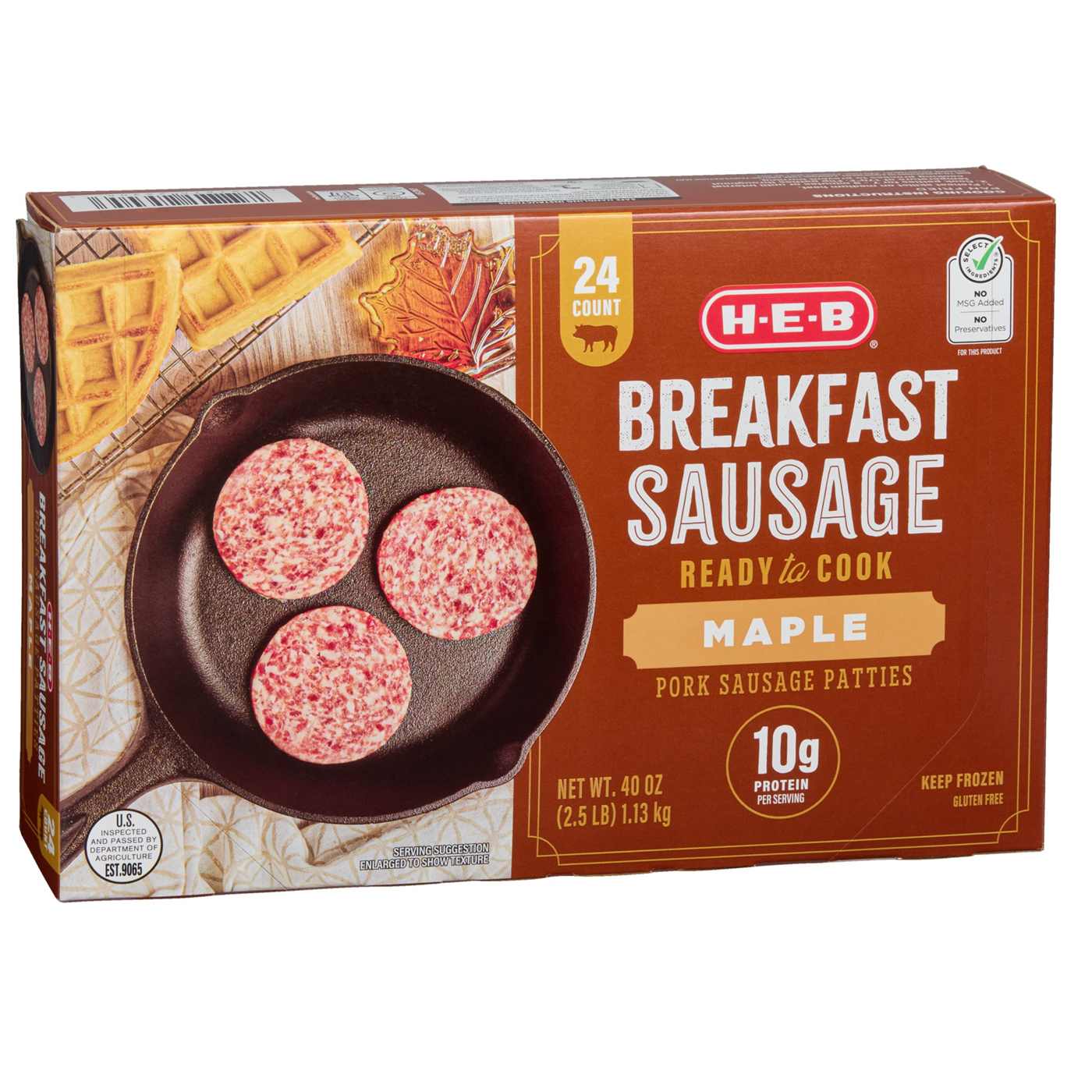 H-E-B Breakfast Sausage Patties - Maple ; image 7 of 7