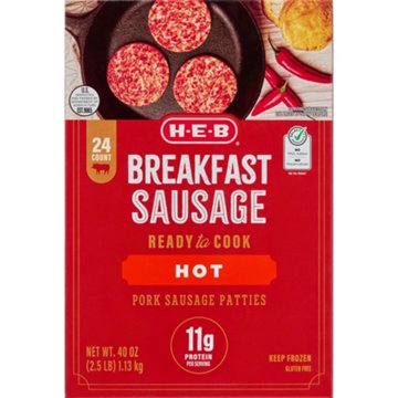 H-E-B Breakfast Sausage Patties - Hot