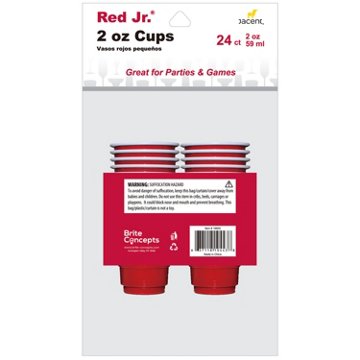 The Bar 2 Ounce Red Cup Shot Glass, 24 ct