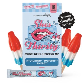 Legendairy Milk She's Thirsty Retro Pop Electolyte Mix, 18 ct
