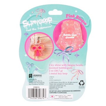 Horizon Group USA Slimygloop Pink Bingsu Icy Slime Bubblegum Scented Bow Bag Clip