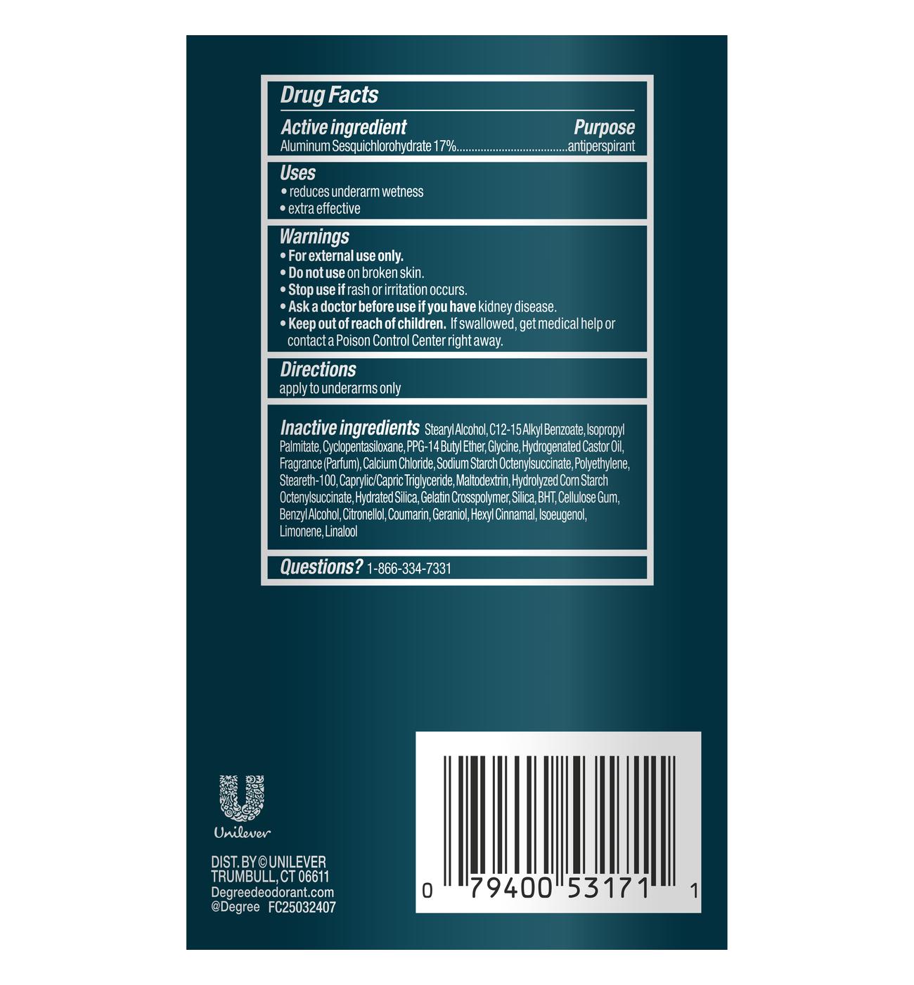 Degree Travel Size Clinical Invisible Solid Deodorant - Cool Rush; image 2 of 2