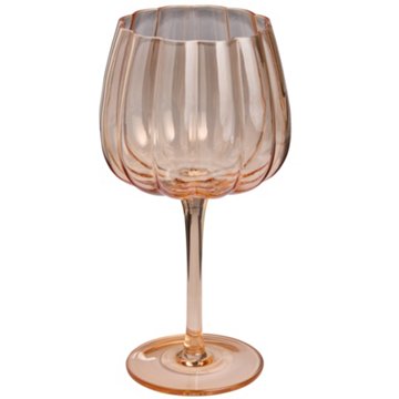Destination Holiday Ribbed Wine Glass - Orange