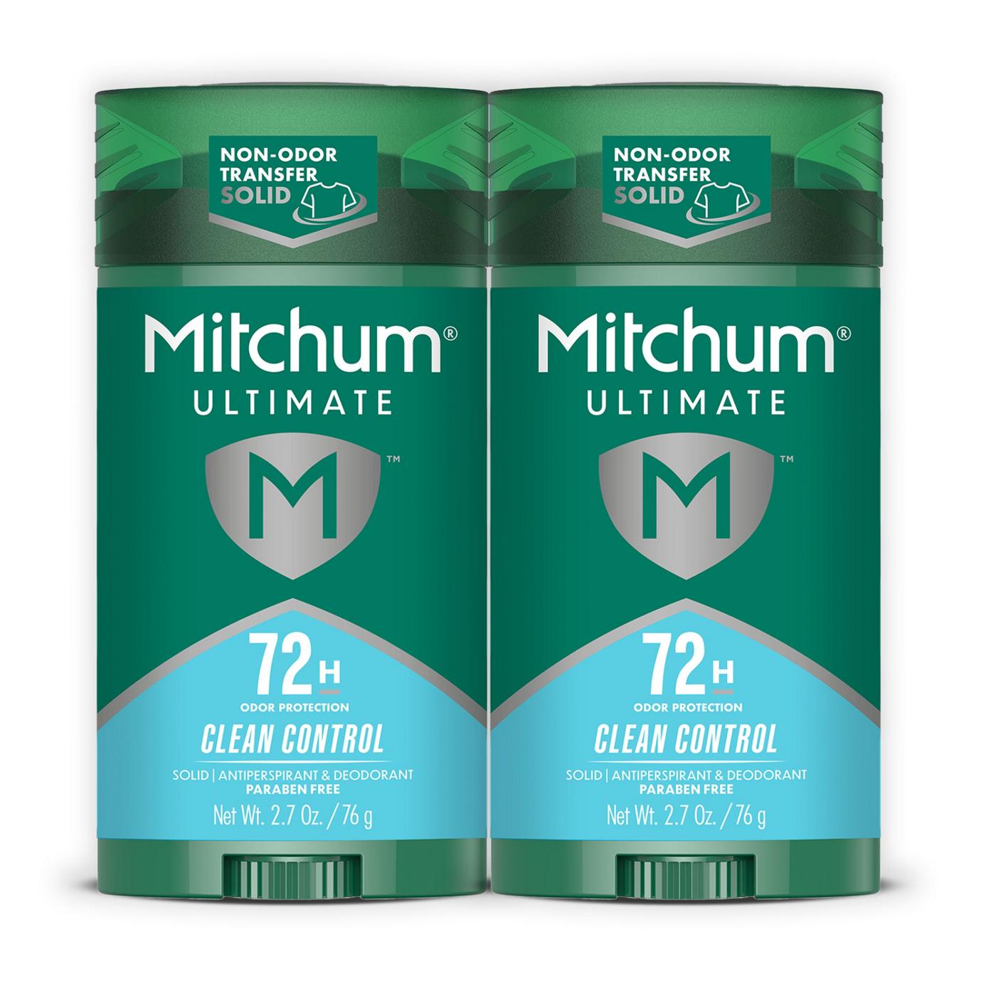 Mitchum Ultimate 72Hr Invisible Solid Deodorant - Clean Control, 2 pk ...