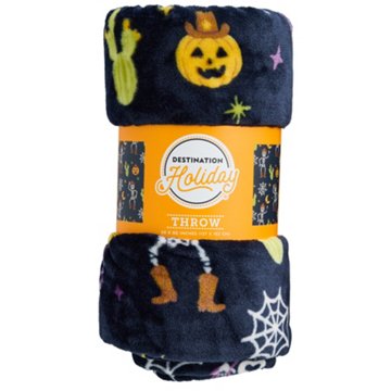 Destination Holiday Cowboy Skeleton  Halloween Throw, 50'' x 60''