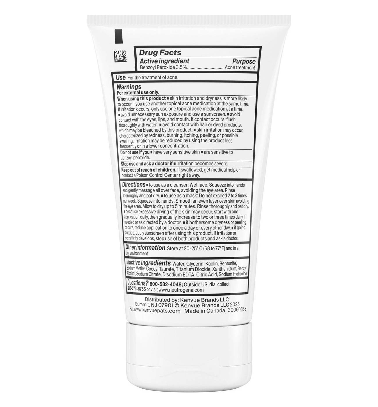 Neutrogena Evenly Clear Acne Cleansing Mask For Use In Shower; image 2 of 2