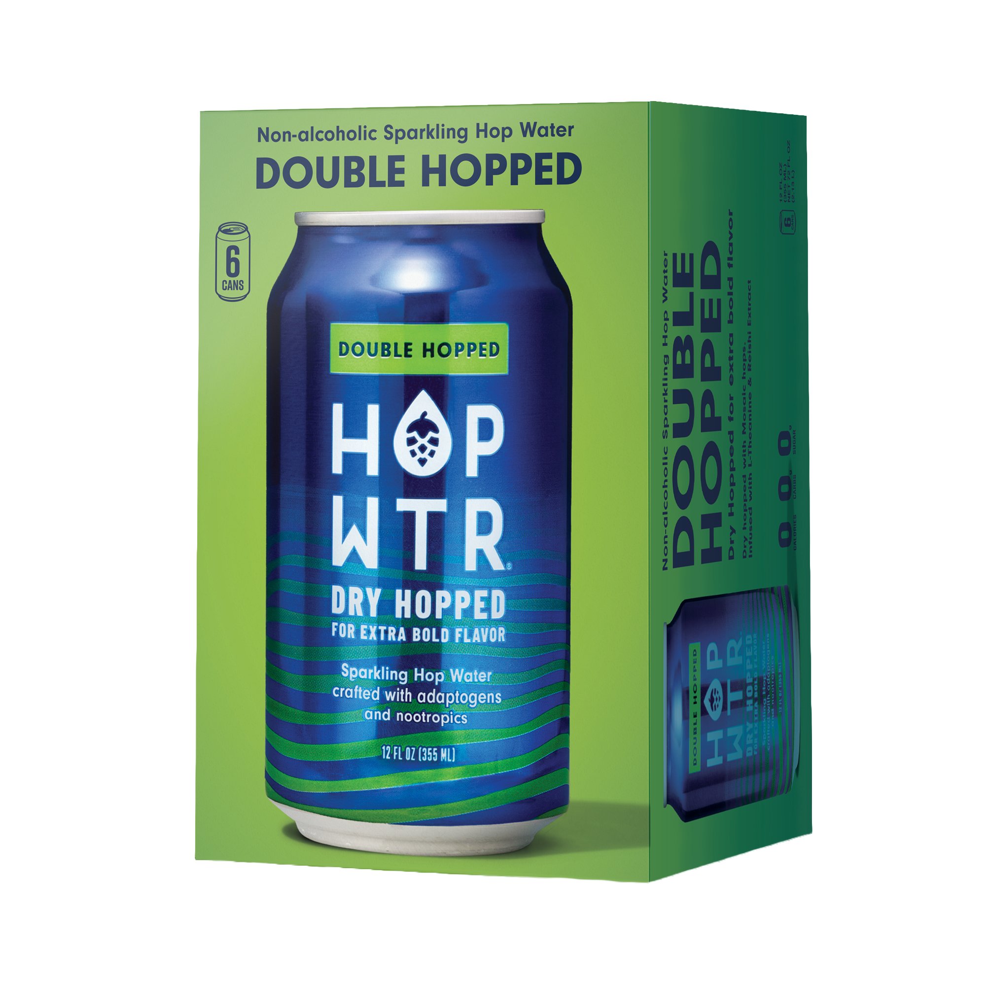 HOP WTR Non Alcoholic Double Hopped Sparkling Hop Water, 6pk, 12 oz ...