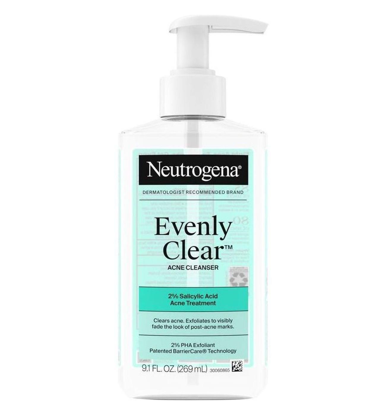 Neutrogena Evenly Clear Salicylic Acid Acne Treatment Cleanser; image 1 of 2