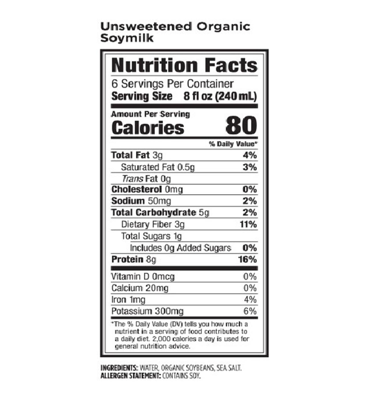 Califia Farms Dairy Free Organic Unsweetened Soy Milk; image 2 of 2