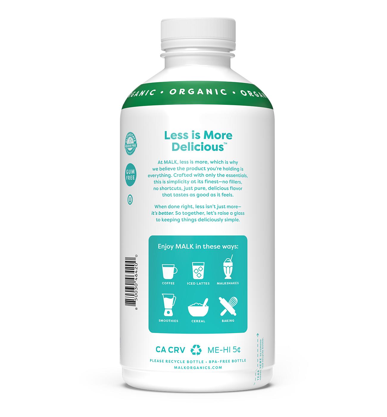 MALK Organic Unsweetened Soy Milk; image 3 of 3