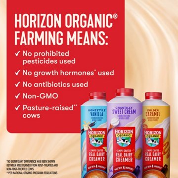 Horizon Organic Real Dairy Chantilly Sweet Cream Coffee Creamer, 24 oz