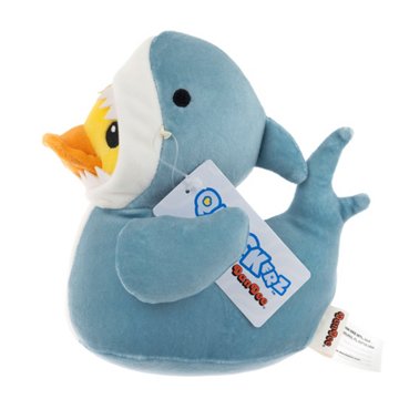 Quackerz Duck Plush Toy - Shark, 6"