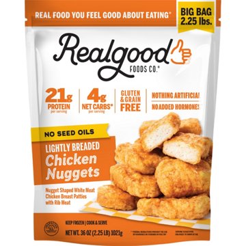 Real Good Foods Co. Frozen Lightly Breaded Chicken Nuggets - Big Bag
