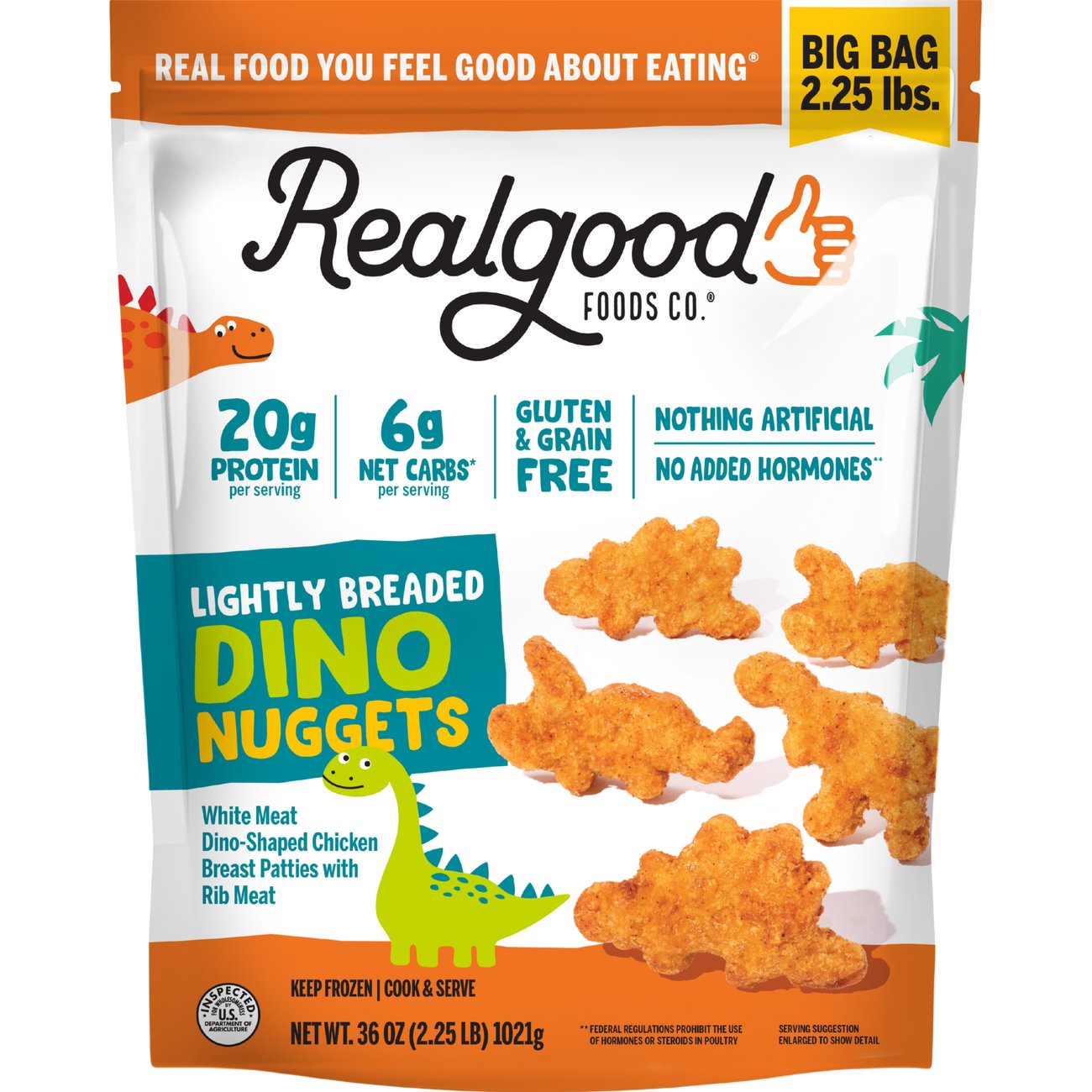 Real Good Foods Co. Frozen Lightly Breaded Dino Nuggets - Big Bag ...