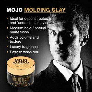 MOJO Molding Hair Styling Clay - Medium Hold, Matte Finish
