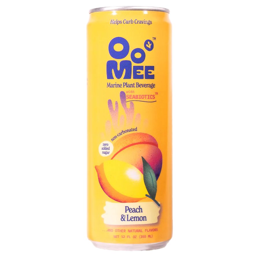 OoMee Peach & Lemon Marine Plant Beverage With Seabiotics, 12 oz