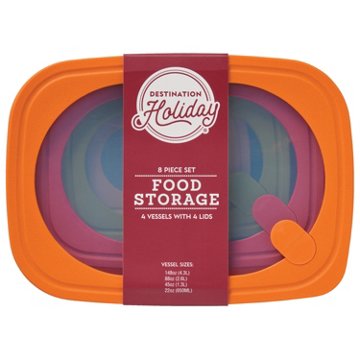 Destination Holiday Ribbed Food Storage Set, 8 pc