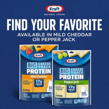 Kraft Big Protein Cheese Sticks - Reduced Fat Mild Cheddar